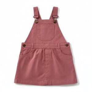 DOTTY DUNGAREES - OVERALL MINI SKIRT - 96% COTTON - PINK